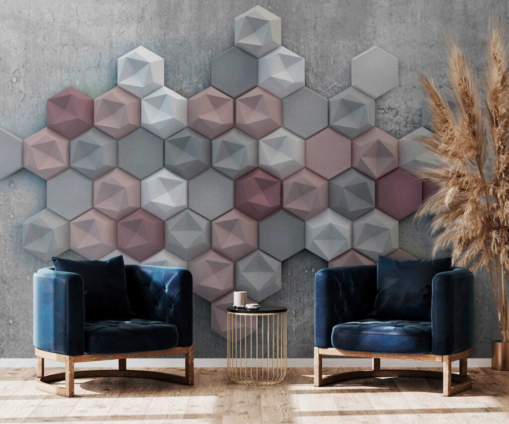 Hexagon blocks in grey — interior 3