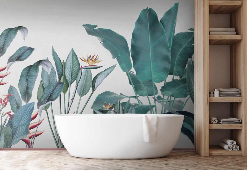 Tropical leaves on white — interior 9