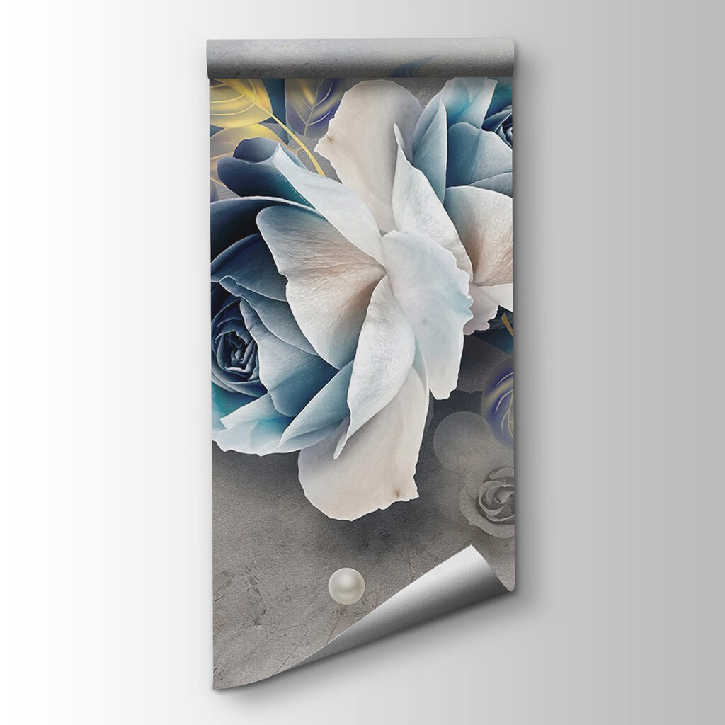 Blue-grey roses with butterflies — product view