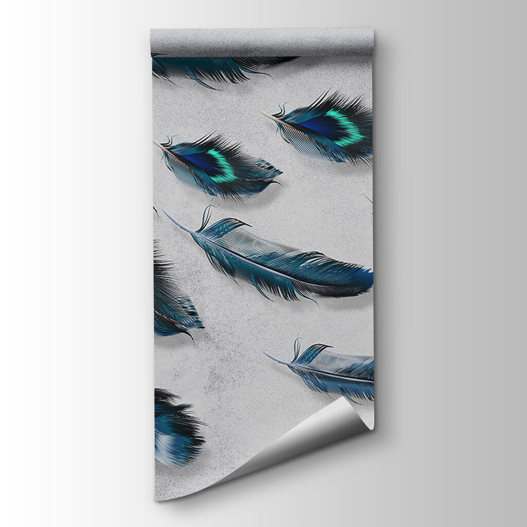 Dark feathers with turquoise — product view