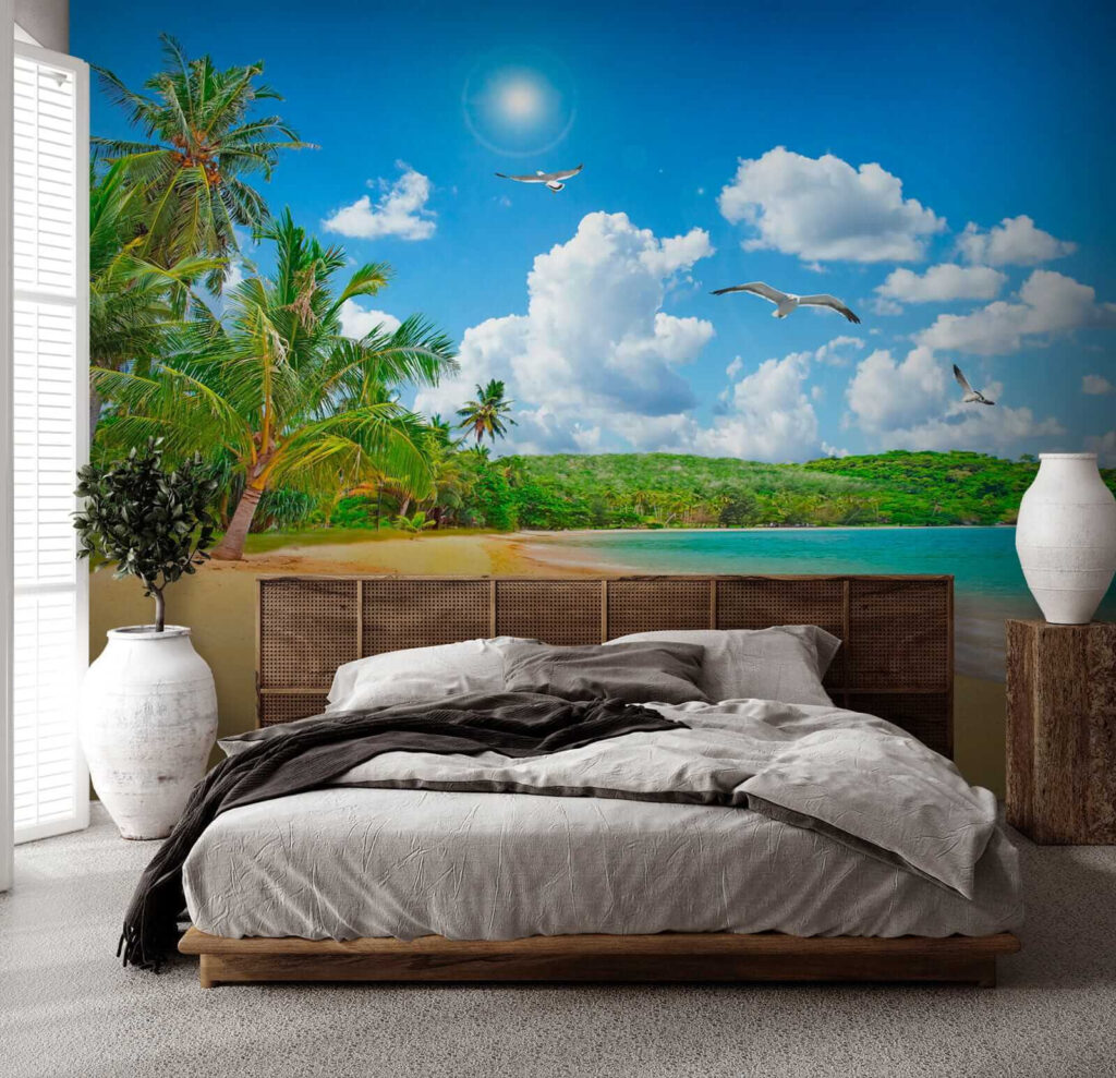 Sunny beach with palms — interior 4