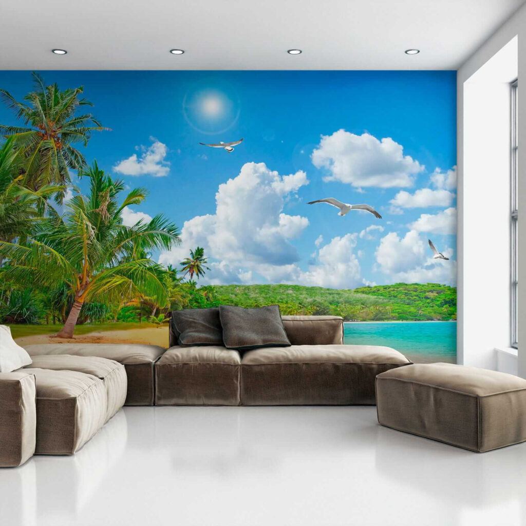 Sunny beach with palms — interior 7