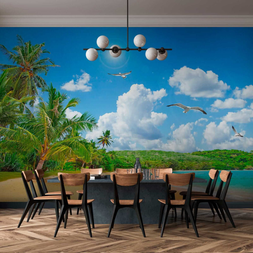 Sunny beach with palms — interior 9