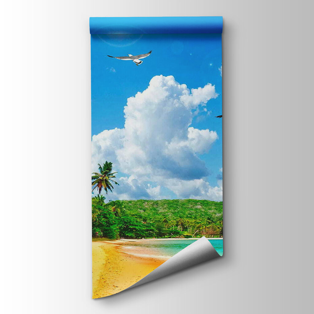 Sunny beach with palms — product view
