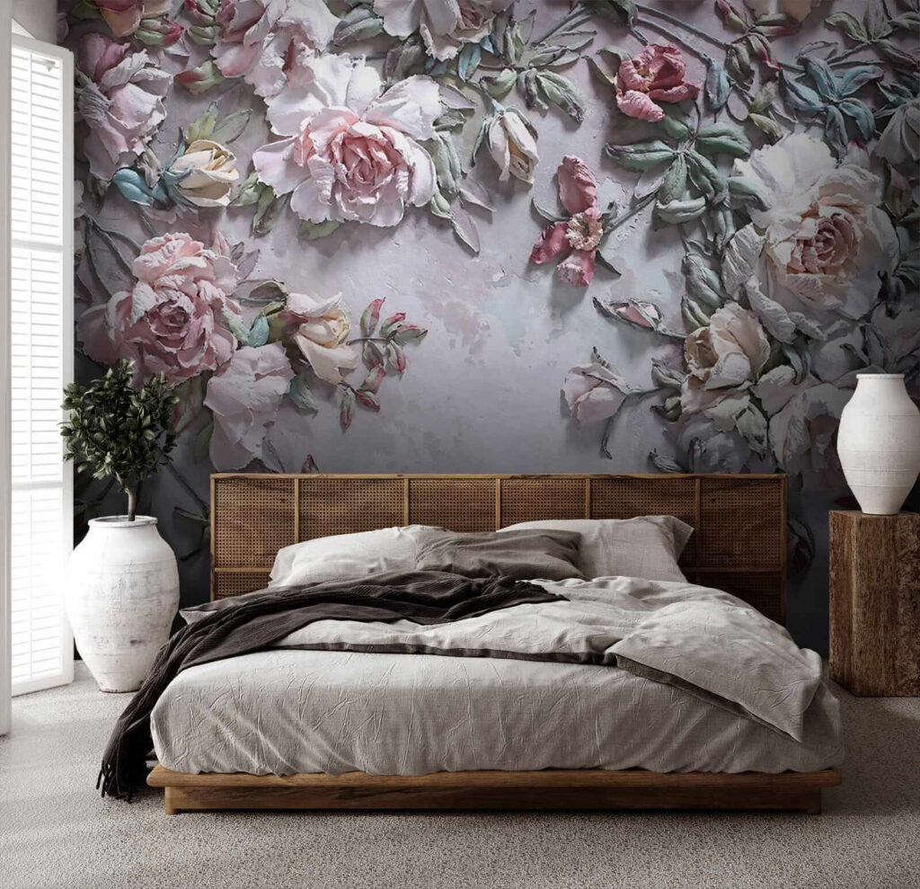 Old pink rose vines — interior 2