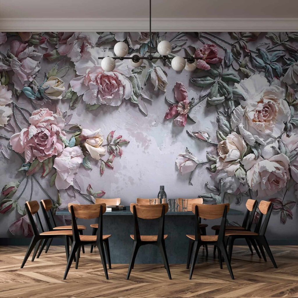 Old pink rose vines — interior 9