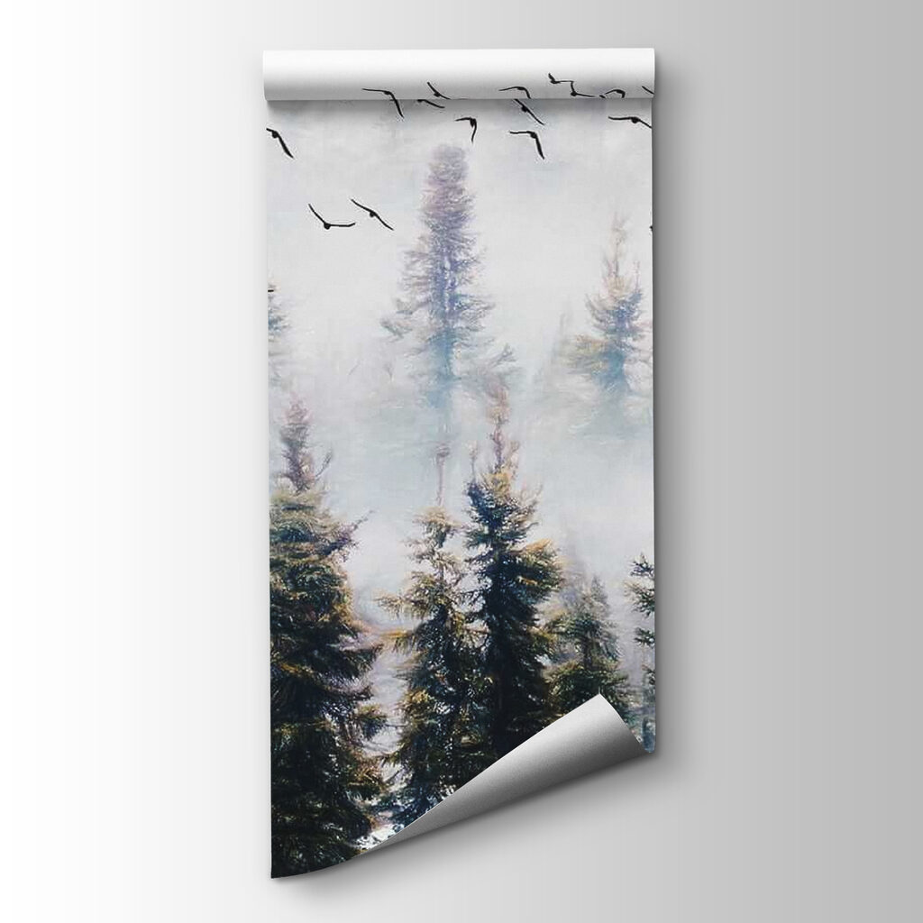 Birds above forest mist — product view