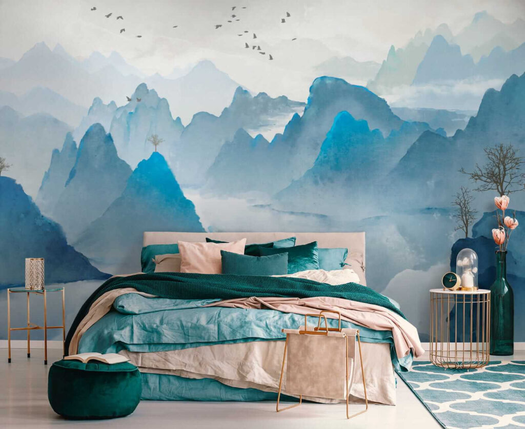 Blue peaks over water — interior 3