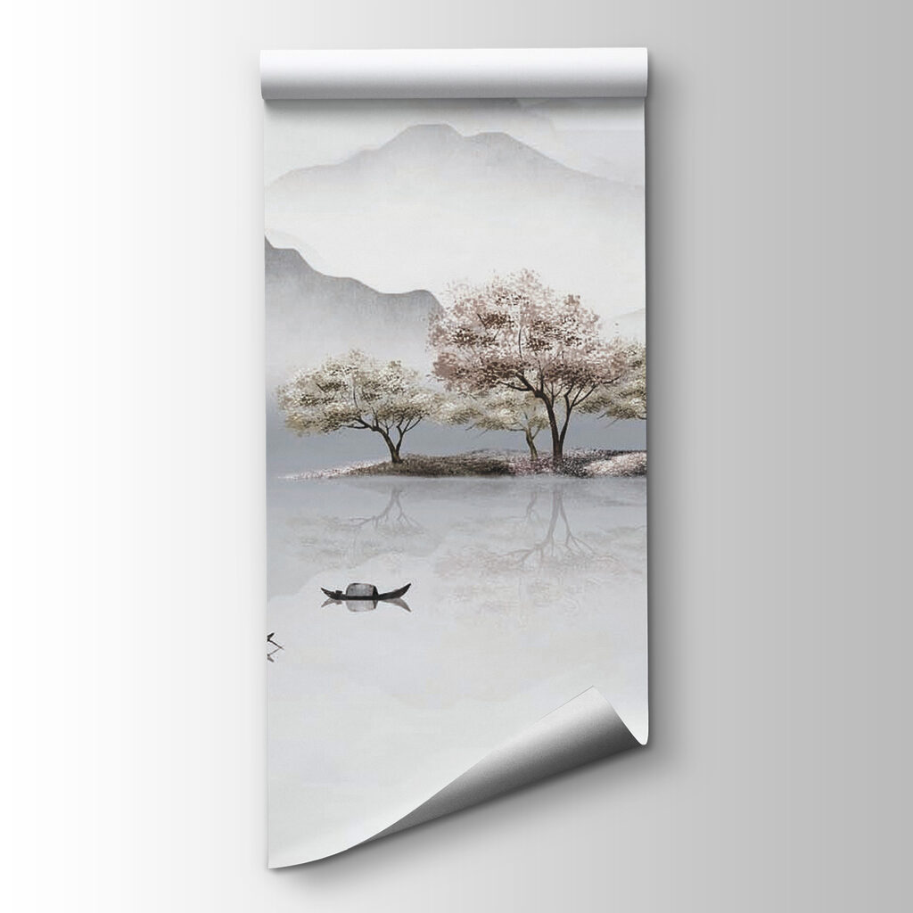 Misty peaks over water — product view
