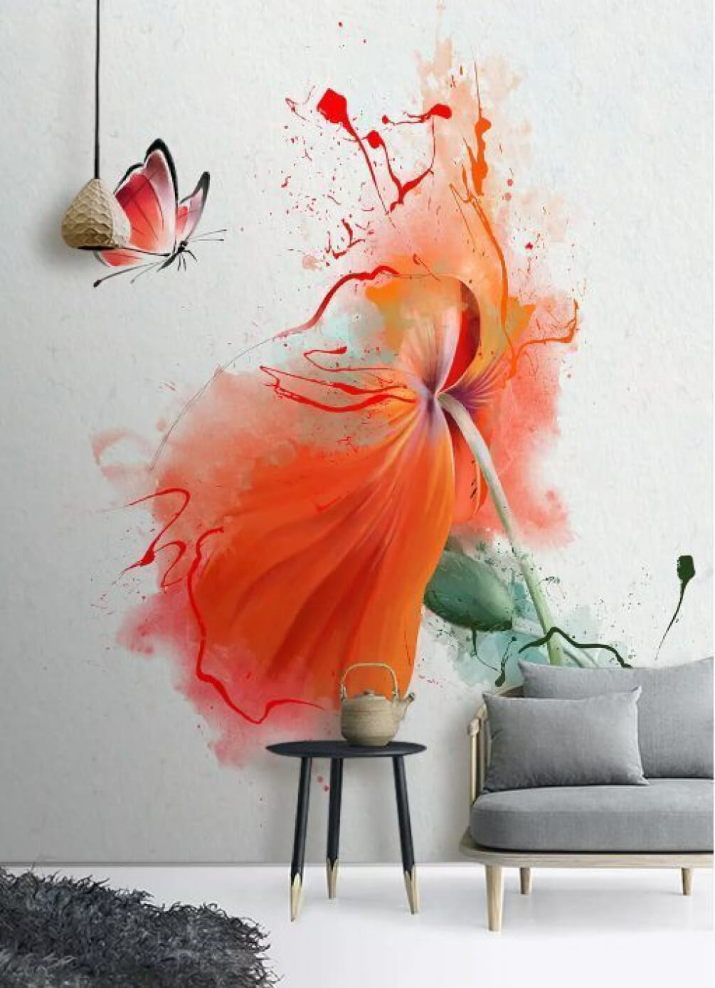 Butterfly by orange flower — interior 1