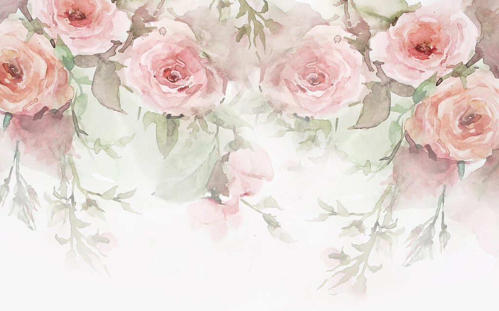 Pink roses overhead — full design