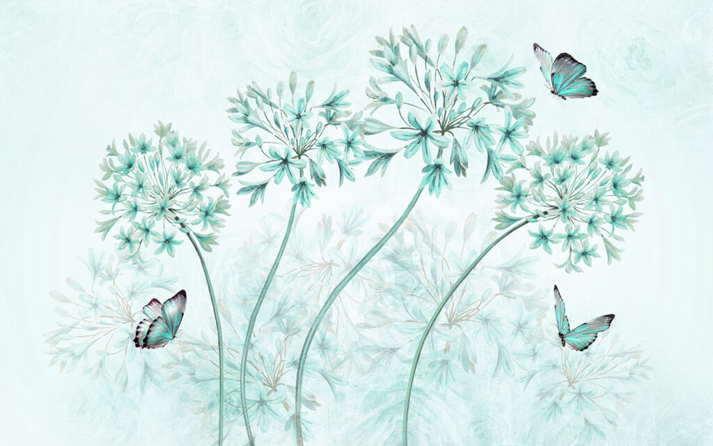 Butterflies and Alliums — full design