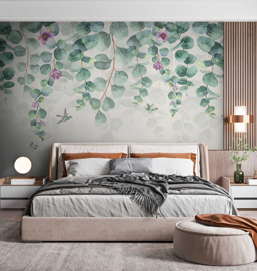 Hanging leaves, lilac blooms — interior 4