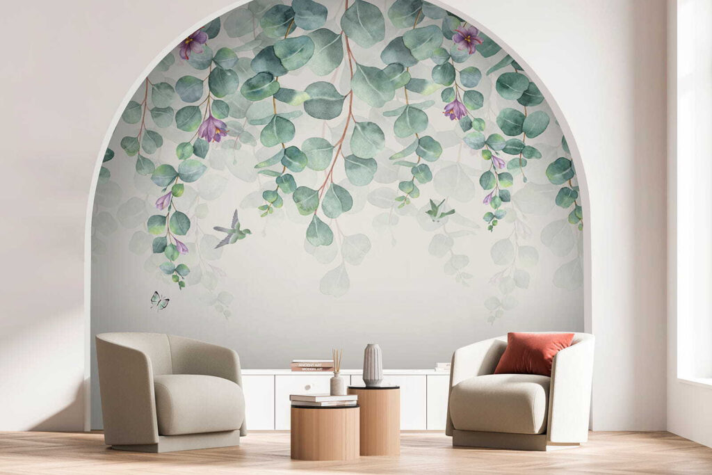 Hanging leaves, lilac blooms — interior 7