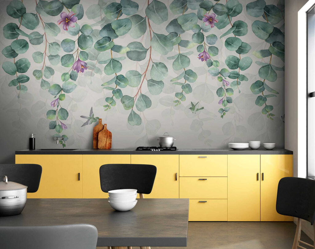 Hanging leaves, lilac blooms — interior 9