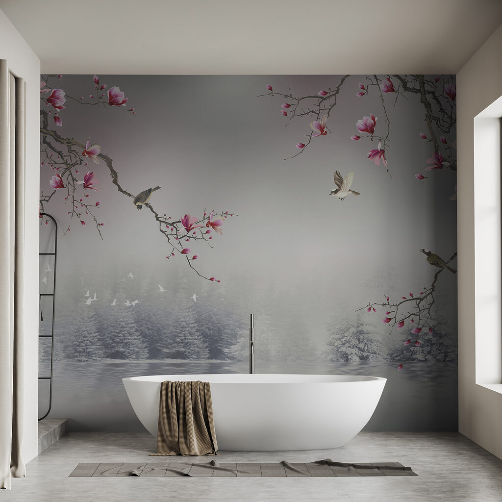 Winter lake under blossom — interior 4