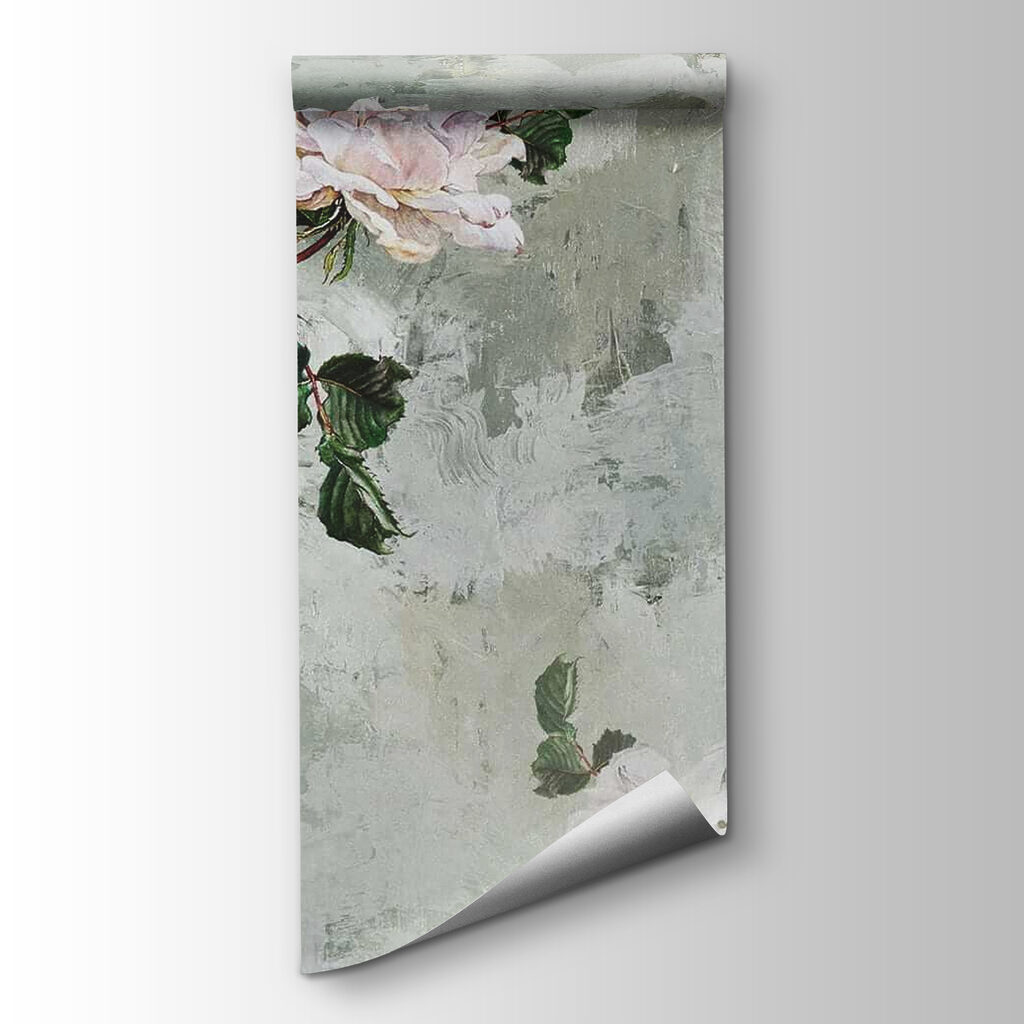 White peonies on grey-green — product view