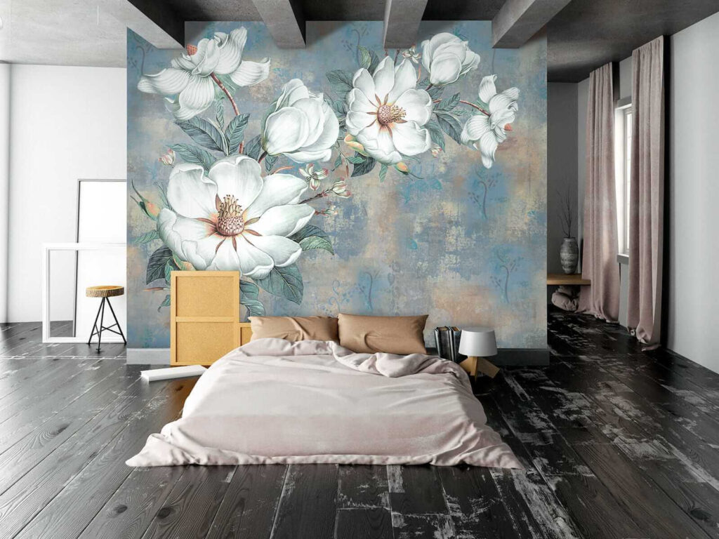 Magnolia on old blue — interior 3
