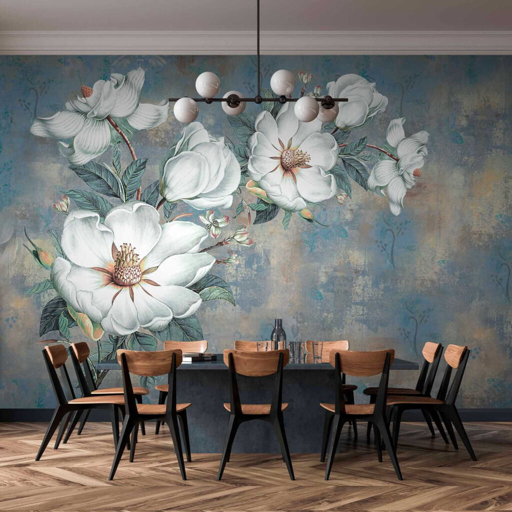 Magnolia on old blue — interior 5