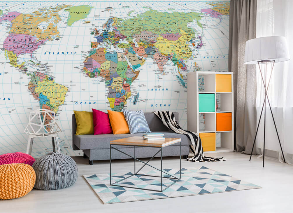Colourful world map — interior 1