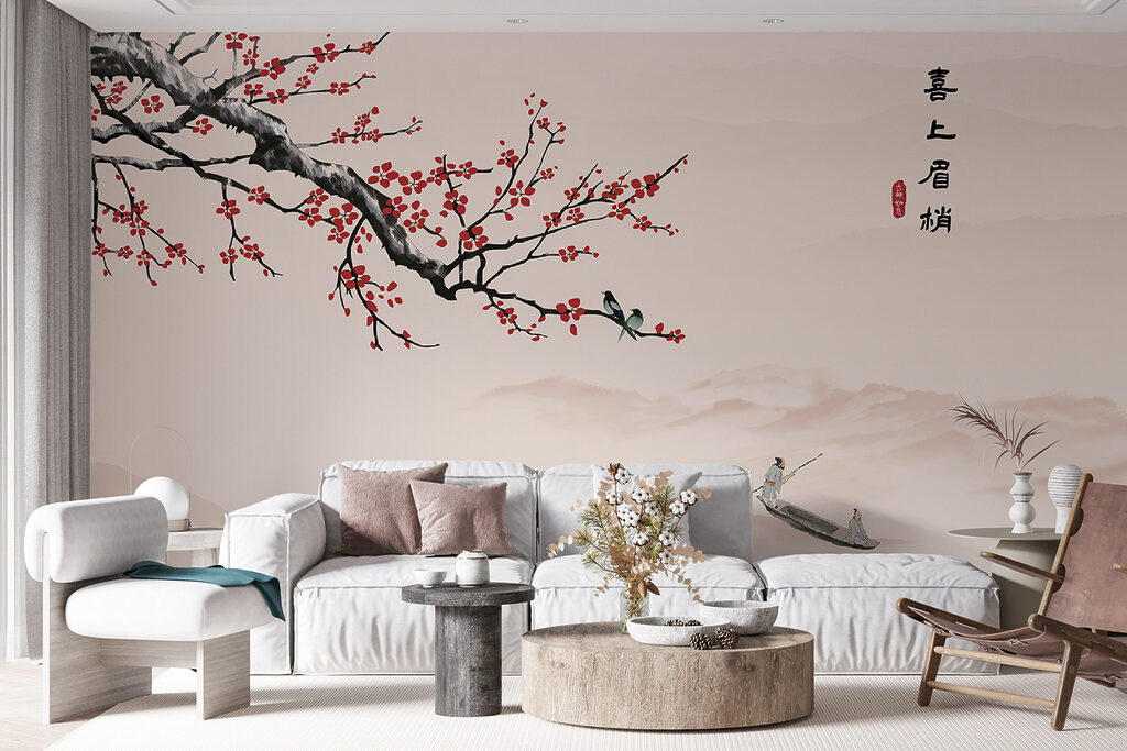 Red blossom branch — interior 3