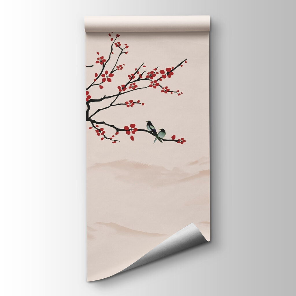 Red blossom branch — product view