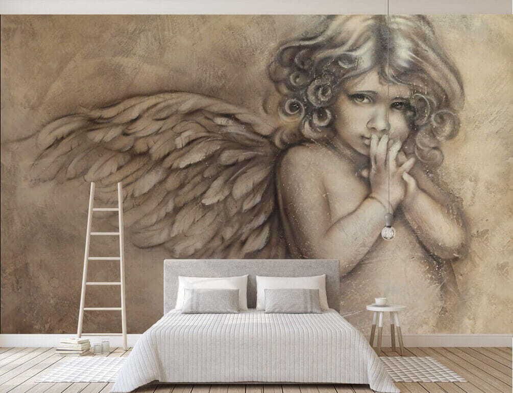 Angel in charcoal drawing — interior 1