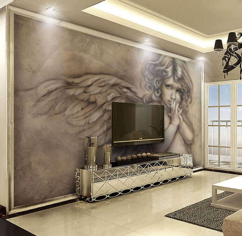 Angel in charcoal drawing — interior 2