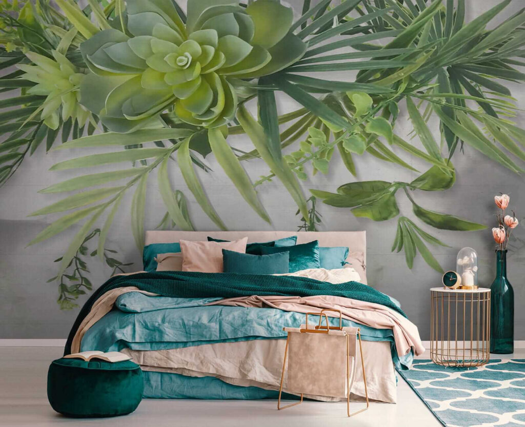 Hanging leaves and succulents — interior 2
