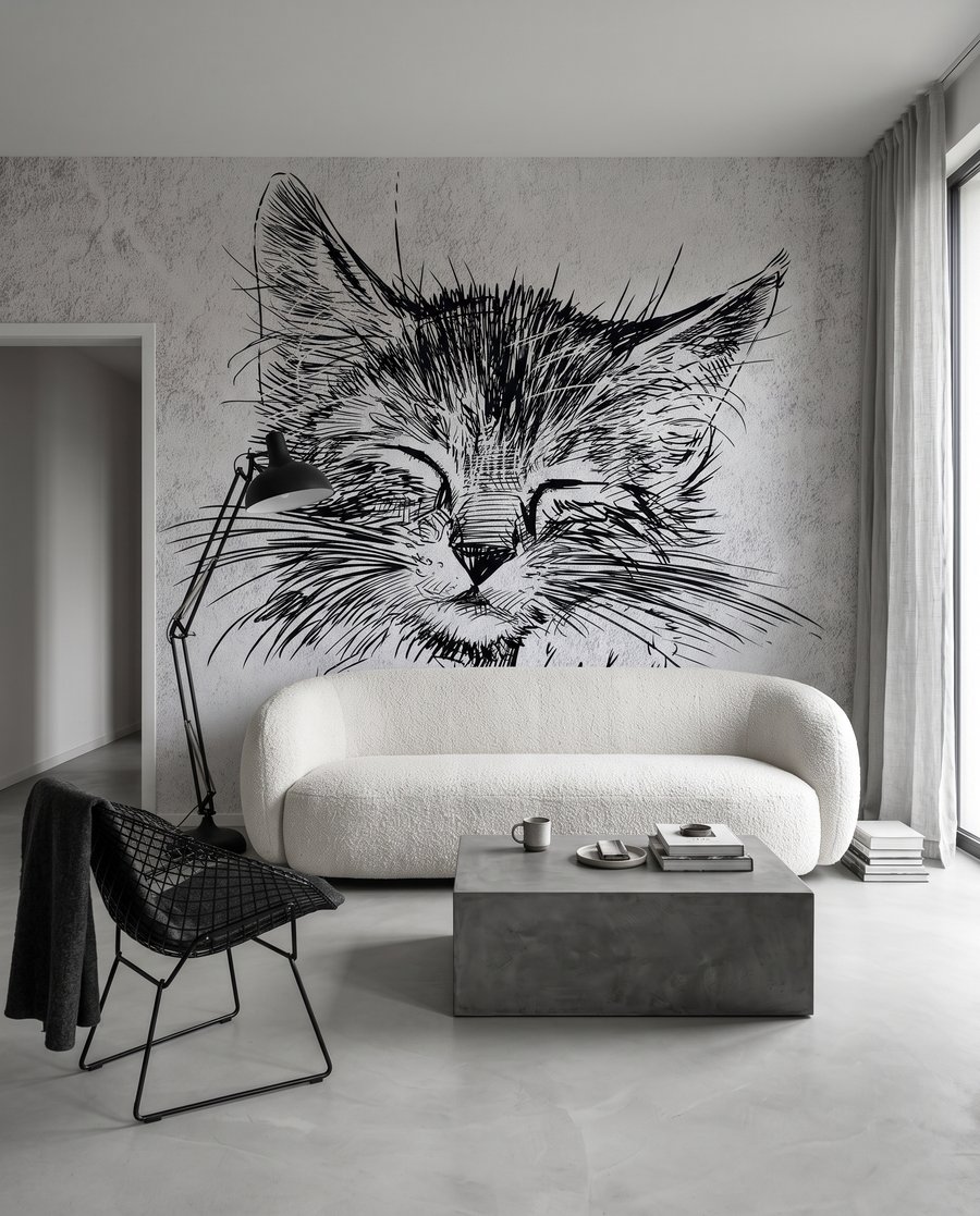 Sleepy Cat Sketch — interior 3
