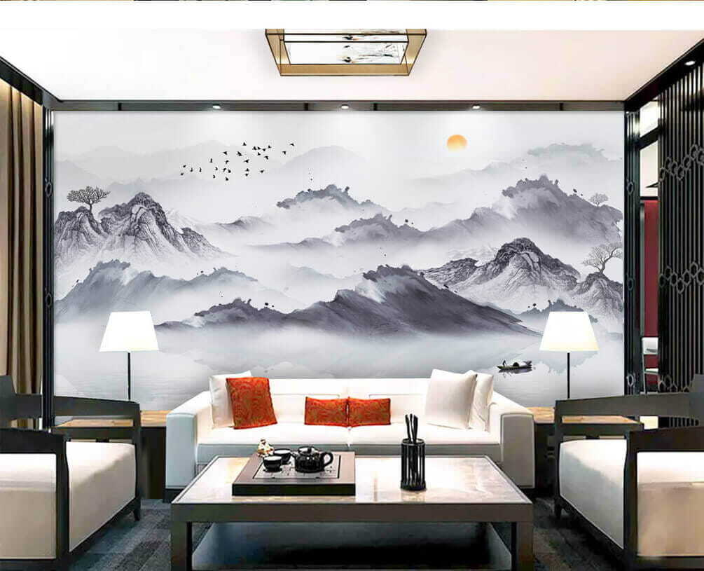 Boat among grey mountains — interior 2