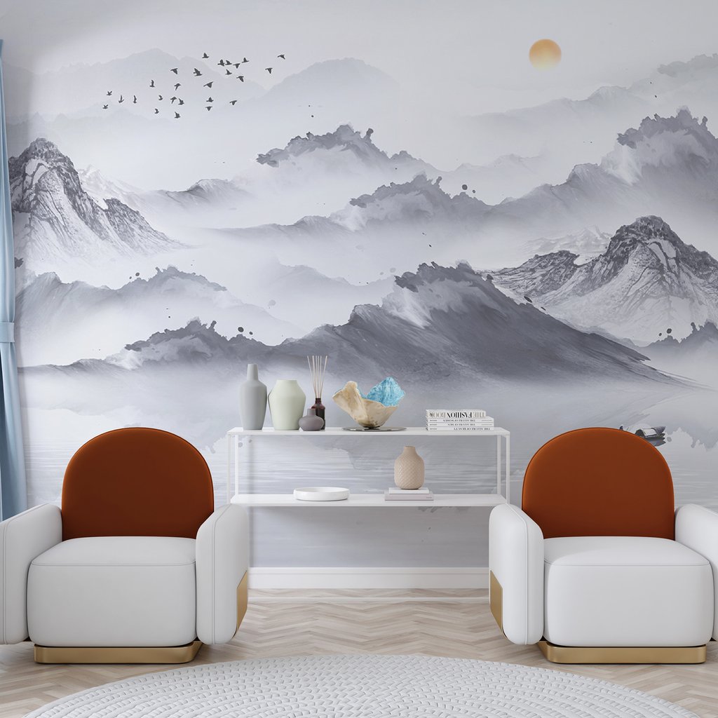 Boat among grey mountains — interior 3
