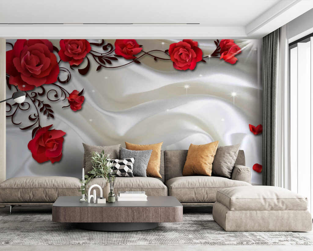 Red roses, white folds — interior 4