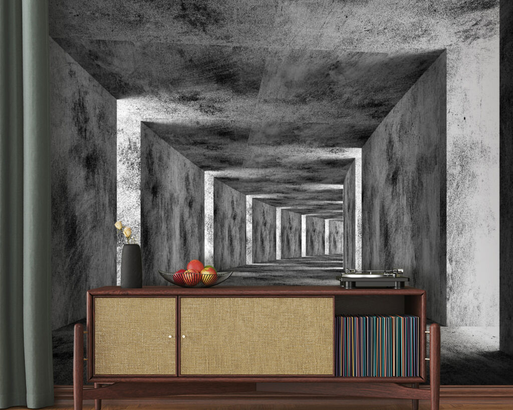 Square corridor in grey — interior 3