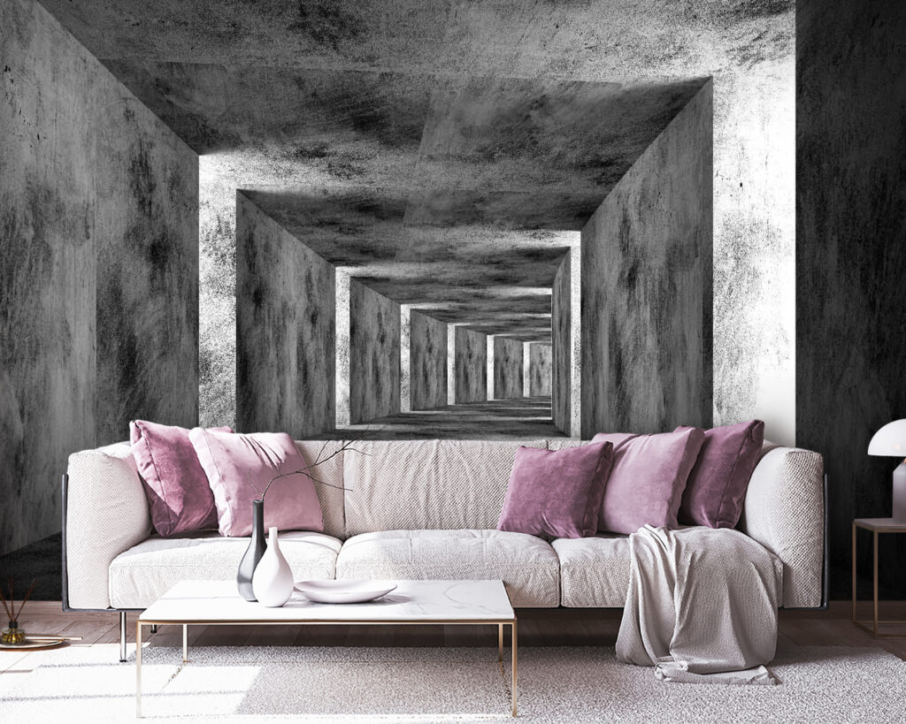 Square corridor in grey — interior 1
