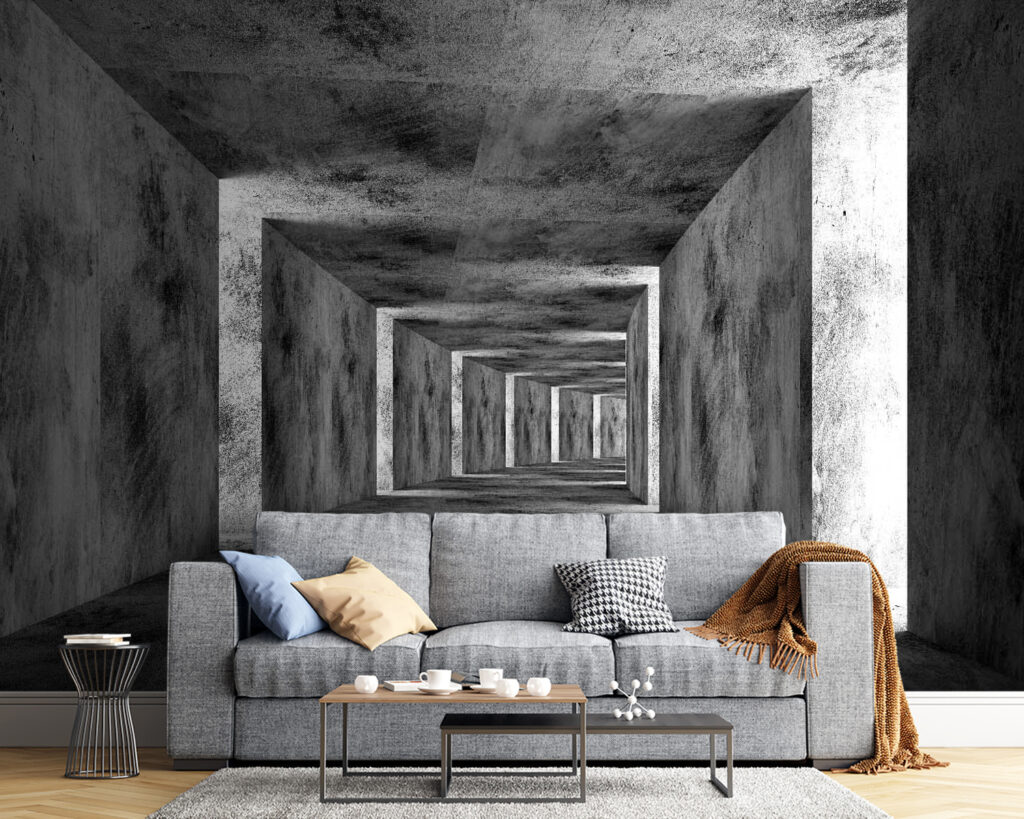 Square corridor in grey — interior 4