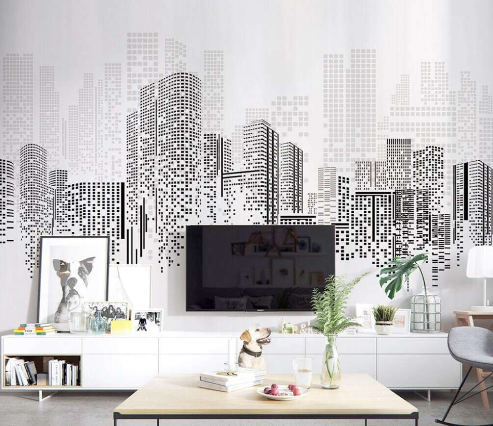 City as fading dots — interior 1