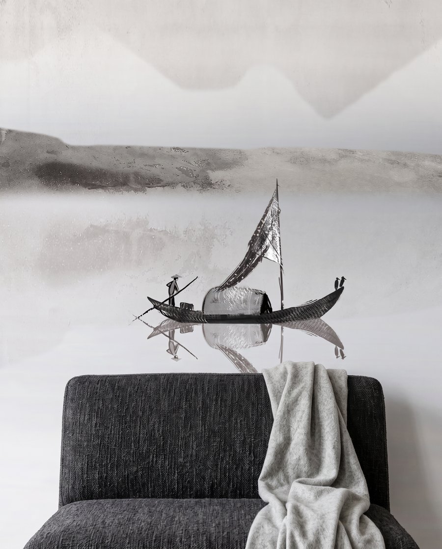 Boat Across Still Water — detail