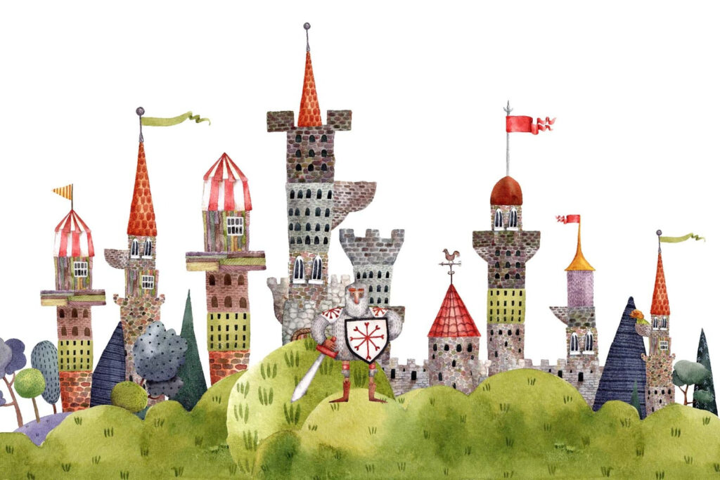 Small castles on hills — full design
