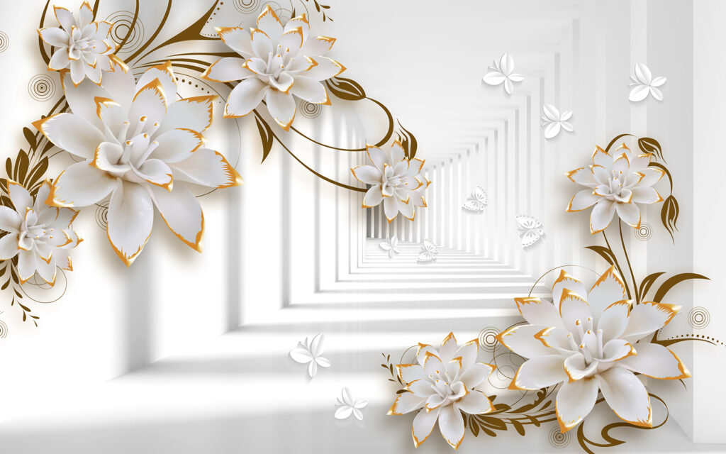 Flowers along a corridor — full design
