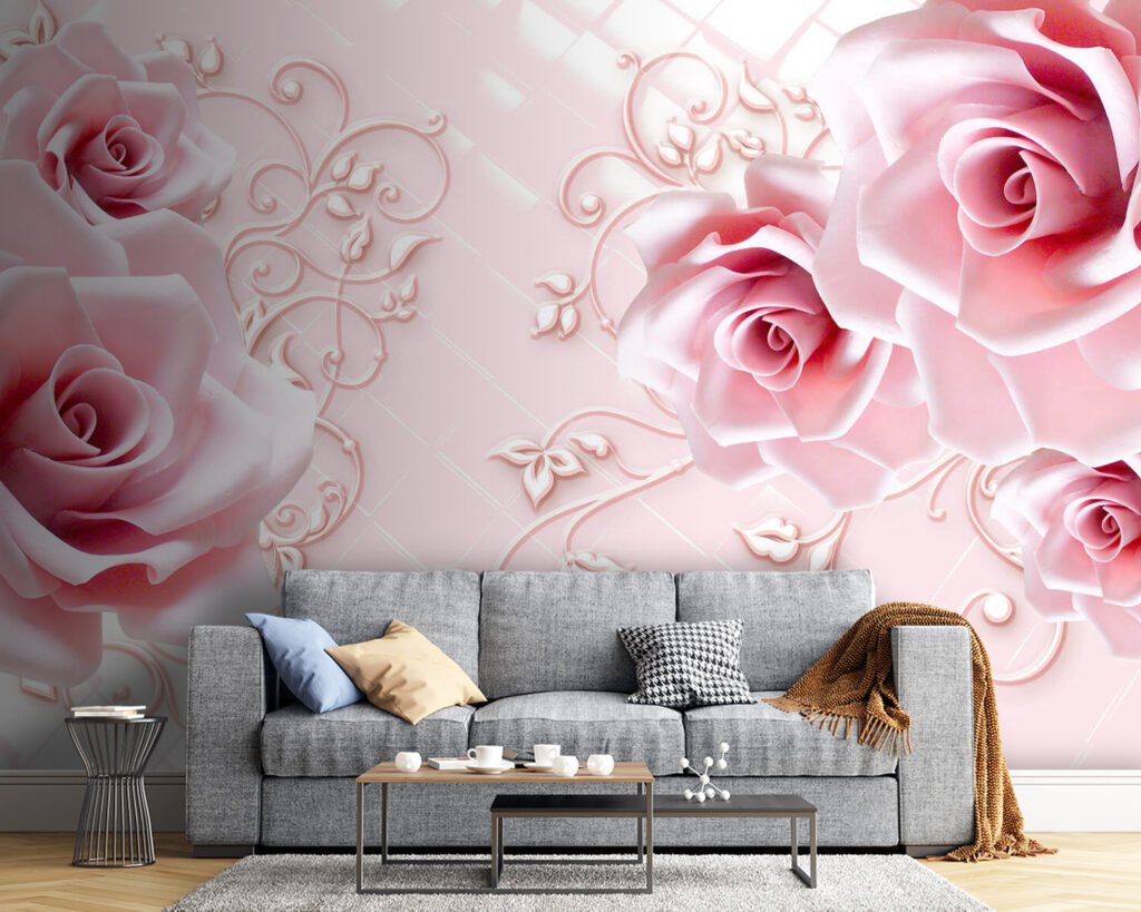 Roses with curling ornaments — interior 4