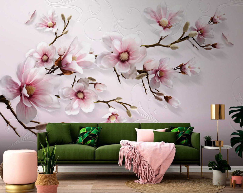Magnolia on soft pink — interior 6