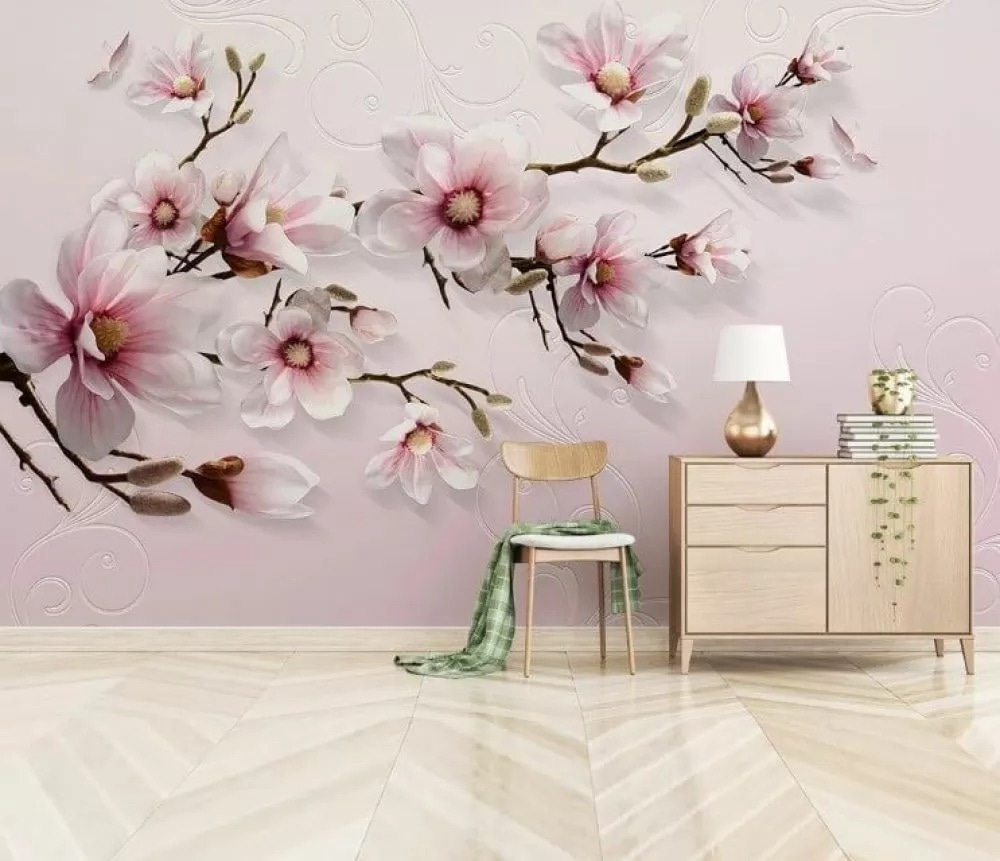 Magnolia on soft pink — interior 1