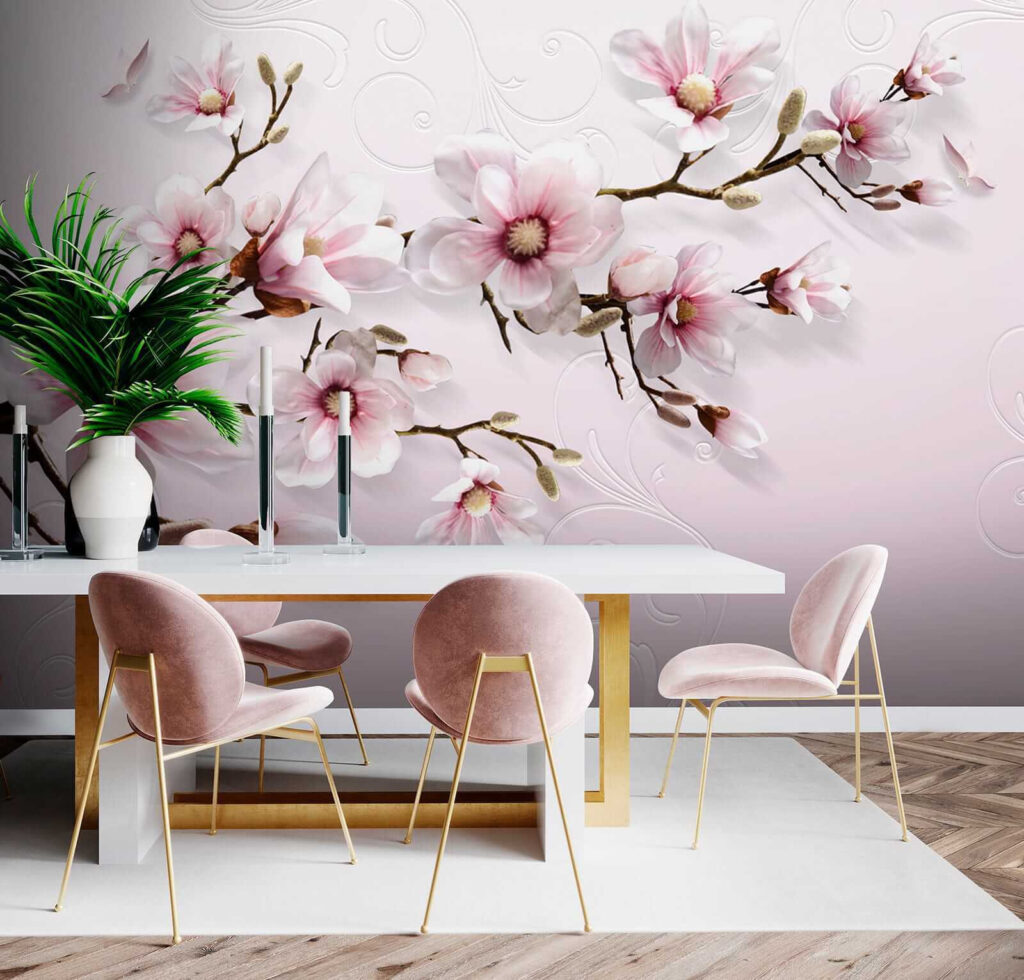 Magnolia on soft pink — interior 9