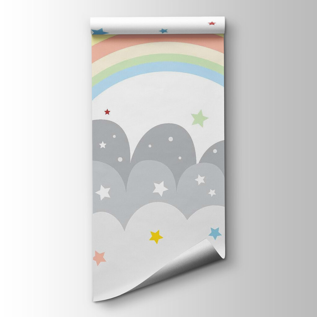 Rainbow above round clouds — product view