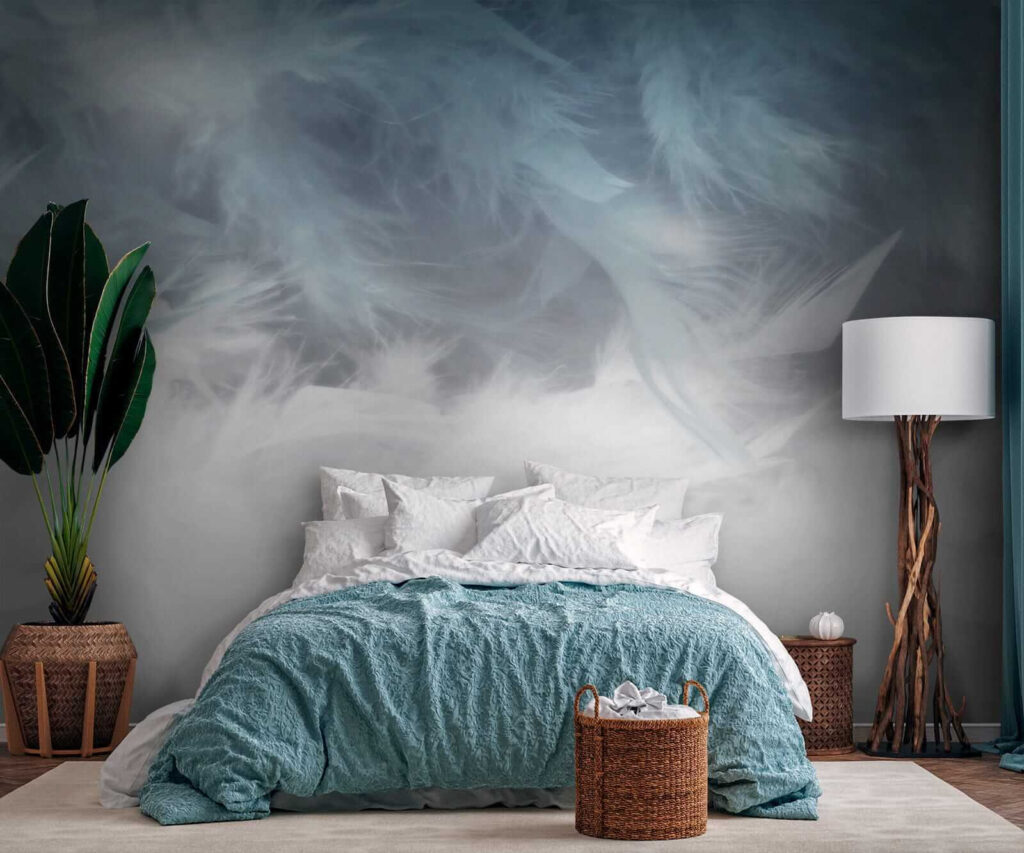 Feathers in blue mist — interior 2