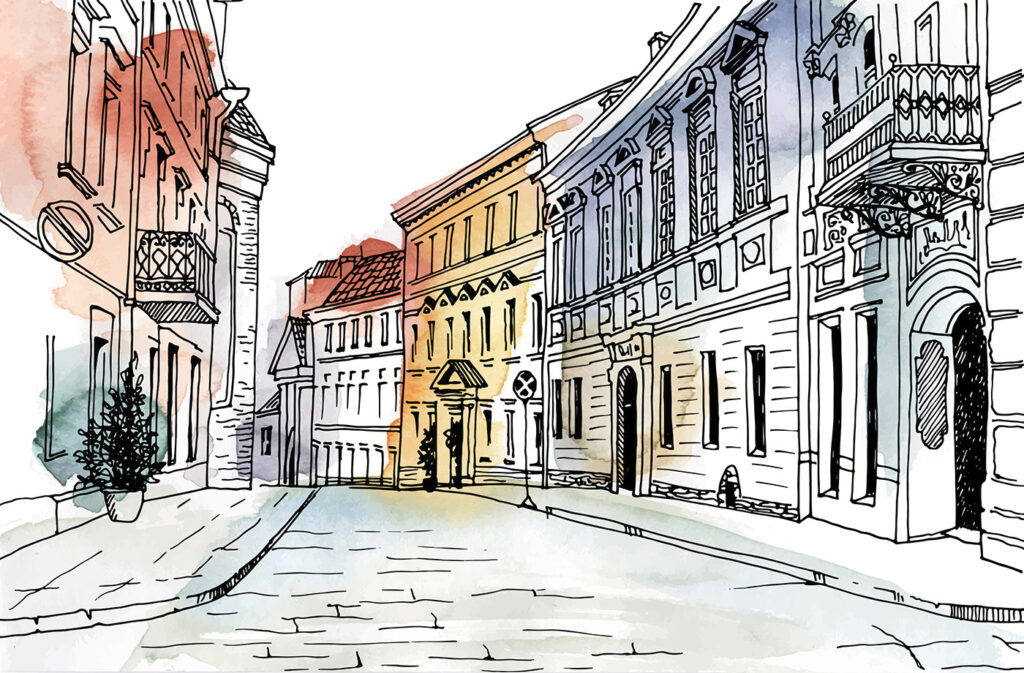 Streets in Watercolour — full design