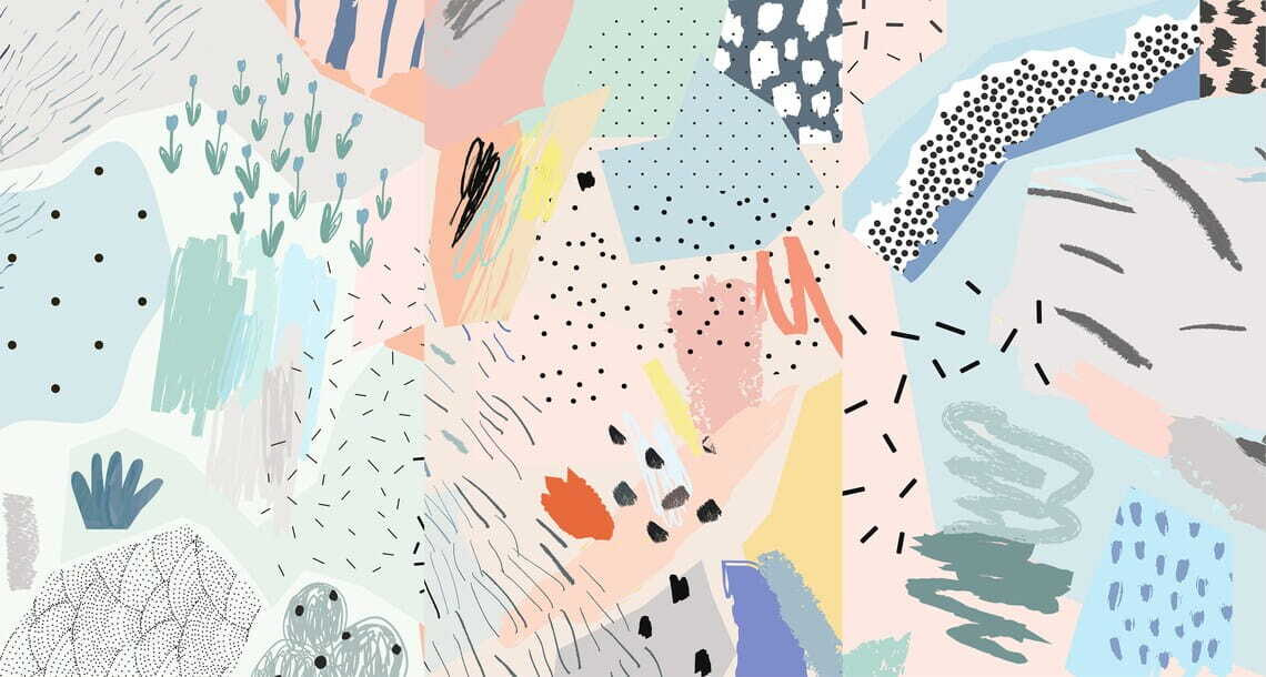Pastel paint splashes — full design