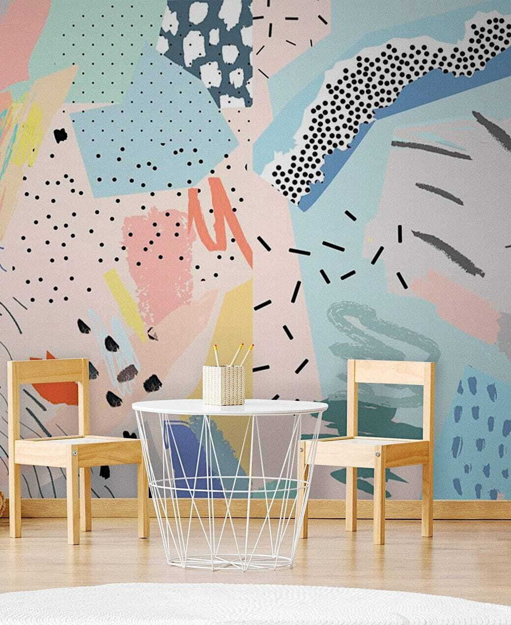 Pastel paint splashes — interior 1