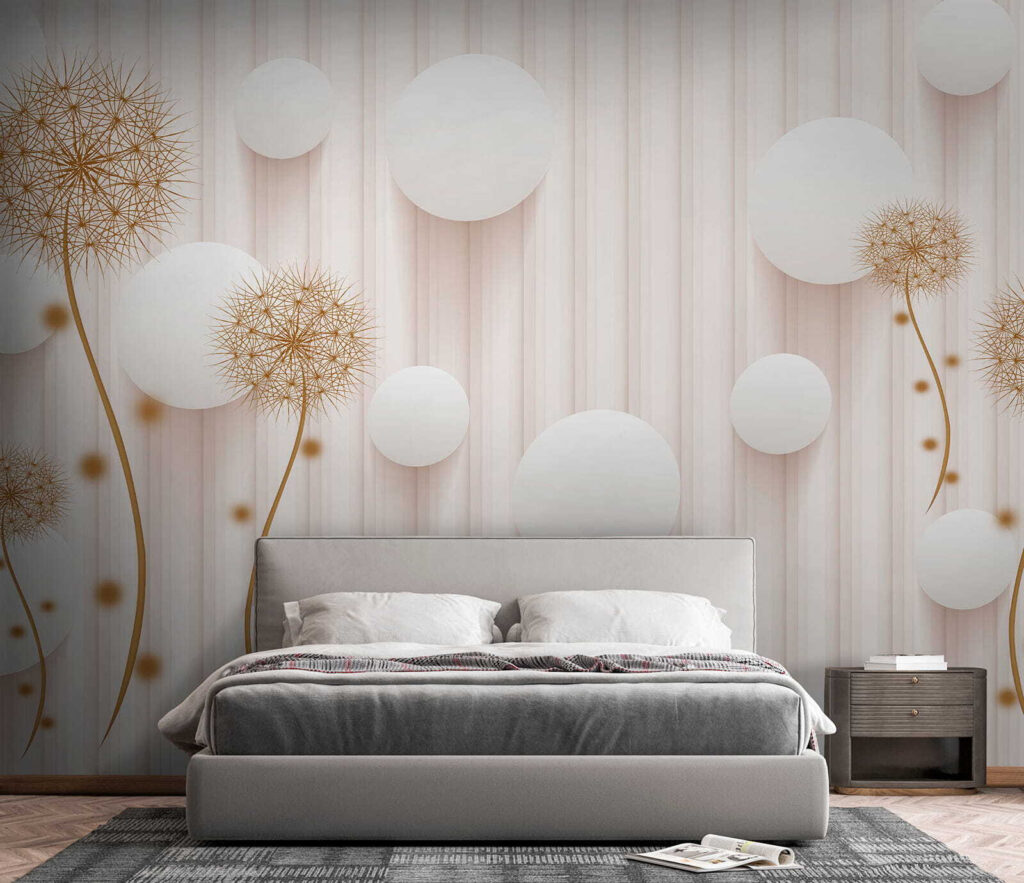 Round flowers, white circles — interior 3